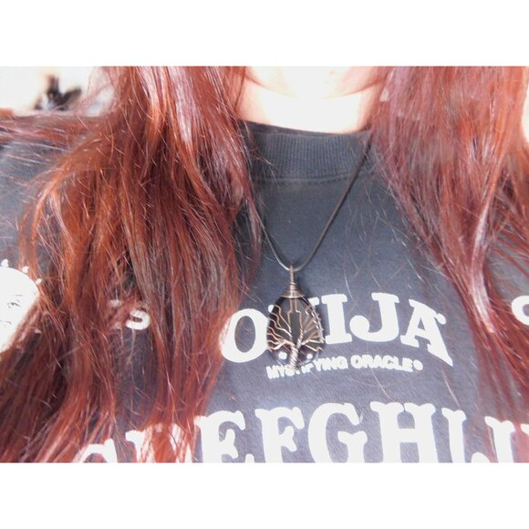 Black Onyx Tree of Life Pendant Necklace Healing Crystal Jewelry 18" Cord - Picture 6 of 7